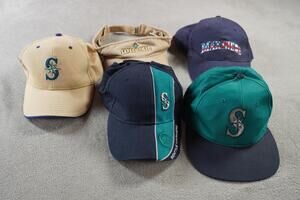 Seattle Mariners Hat Cap Lot Mens One Size Multi MLB Baseball 5 Hats Visor